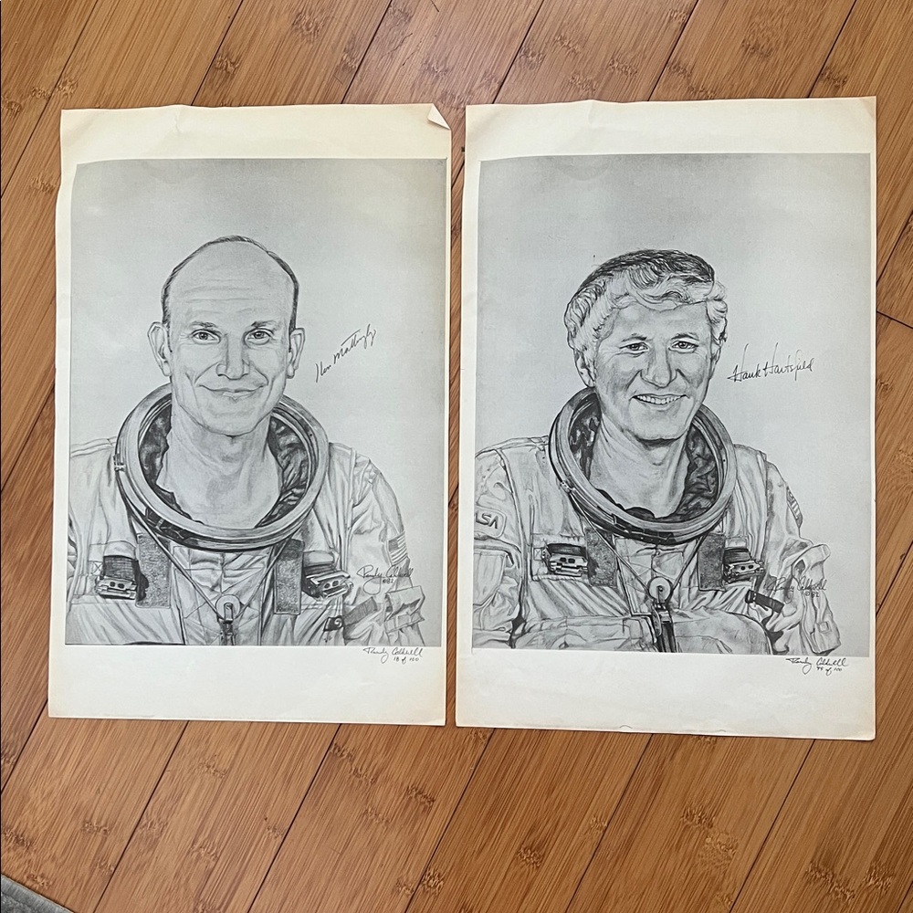 Astronaut Signed sketch Randy Caldwell signed numbered 11” x 17” prints